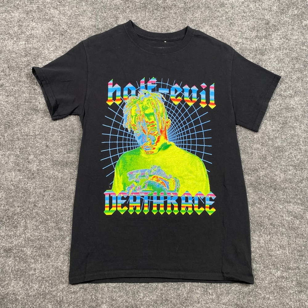 Half Evil Juice WRLD Death Race For Love Black Graphic T-Shirt Mens Small